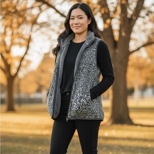 Laura Scott Gray and Black Vest